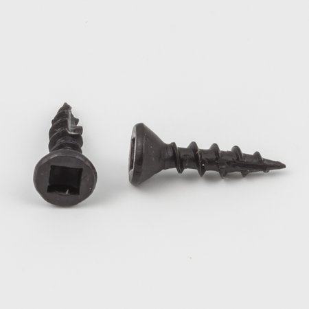 HARDWARE RESOURCES #6 X 5/8In. Black Square Drive Type 17 Coarse Thread Flat Head Screw Sold By The Box 6X580QB-BLK